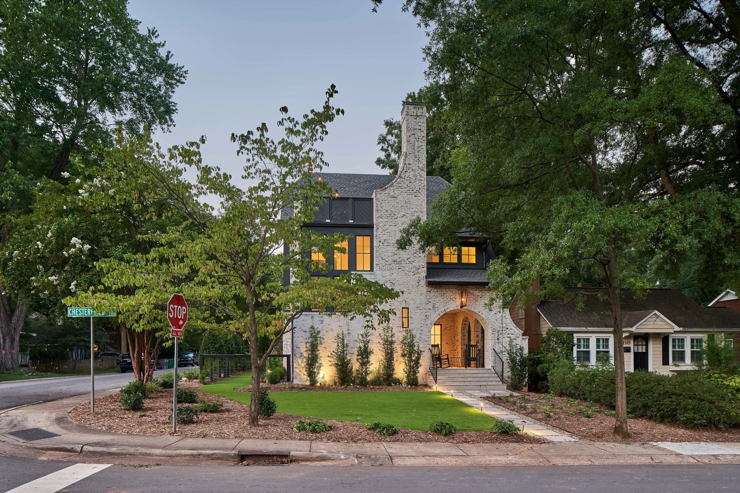 Casa Royal II exterior at dusk — the finished product