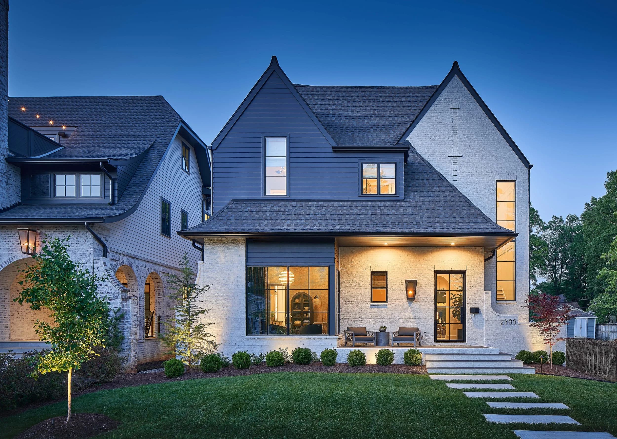 Chesterfield II at dusk — front elevation of the Axios Charlotte Best New Build winner in Chantilly